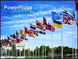 PowerPoint Template - flags of the world flapping in the wind