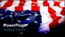 PowerPoint Template - Flapping flag USA with wave