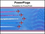 PowerPoint Template - formation flight of the royal air force aerobatics team the red arrows