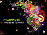 PowerPoint Template - Modern floral colored background with free space for your text