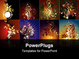 PowerPoint Template - set of floral frames, this illustration may be useful as designer work