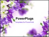 PowerPoint Template - blue campanulas and white lily isolated over white