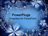 PowerPoint Template - Blue abstract flowers.
