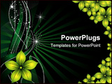 PowerPoint Template - flower vector background illustration composition over a green background