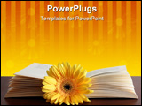 PowerPoint Template - yellow flower in open book