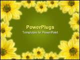 PowerPoint Template - Beautiful border ( frame ) from gerberas for your spring designs