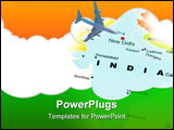 PowerPoint Template - Close up of India on a map