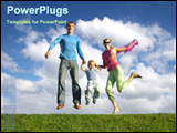 PowerPoint Template - parents jumping with their son.