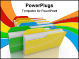 PowerPoint Template - the Colour folders on white a background