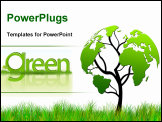 PowerPoint Template - Tree with foliage world map. Best environmental concept