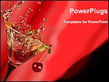 PowerPoint Template - martini glass with vermouth and cherry dropping