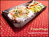 PowerPoint Template - White Vietnamese bun noodles with assorted vegetables