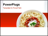 PowerPoint Template - spaghetti with tomato sauce