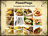 PowerPoint Template - healthy breakfast collage made from nine photographs