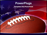 PowerPoint Template - Football with the American flag in he background