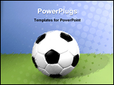 PowerPoint Template - The football lays on a green football floor