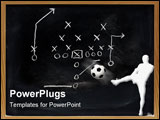 PowerPoint Template - Diagram of football play on black chalkboard.