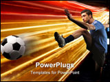 PowerPoint Template - a soccer player shots a ball and a light color