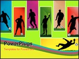 PowerPoint Template - Silhouettes of a football players