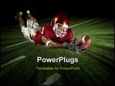 PowerPoint Template - Football player catches ball in dive for a victory