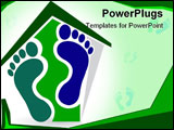PowerPoint Template - Illustration art foot home with isolated background