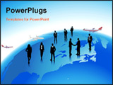PowerPoint Template - business people and foreign transactions around the world