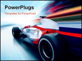 PowerPoint Template - driving at high speed in empty road - motion blur