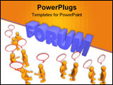 PowerPoint Template - 3d illustration looks many humans with talk bubbles and worth forum.