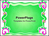 PowerPoint Template - Here is a colorful frame of Spirals, Hearts, Flowers, and Ribbons.
