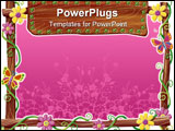 PowerPoint Template - a digitally rendered wood frame with flowers