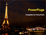 PowerPoint Template - eiffel tower and the night city. Paris. France
