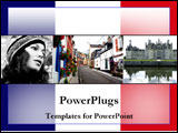 PowerPoint Template - Images of France over the French flag.