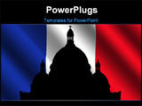 PowerPoint Template - Sacre Coeur Montmartre and rippled French Flag illustration
