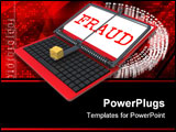 PowerPoint Template - Laptop shown as a mouse trap representing internet fraud.