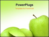 PowerPoint Template - fresh green apple with water droplets against a white background