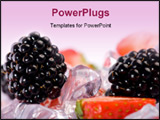 PowerPoint Template - Ice Strawberries and Blackberries. Fresh strawberries and blackberries with ice cubes