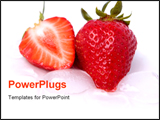 PowerPoint Template - Cut strawberry with ice cube - fresh