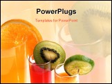 PowerPoint Template - a glass of orange juice with cut fruits