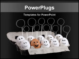 PowerPoint Template - The odd one, funny eggs with smiley faces