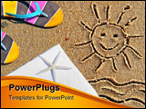 PowerPoint Template - Colorful summer beachwear accesories on the beach
