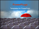 PowerPoint Template - red umbrella above the rest
