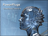 PowerPoint Template - Future detail With mechanical robot head.