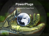 PowerPoint Template - Robotic Hand with globe