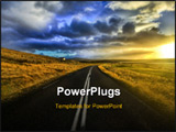 PowerPoint Template - Cloudy skied sunset over the open road