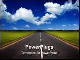 PowerPoint Template - Rural road stretching out into the distance with motion blur under a big expanse blue sky.