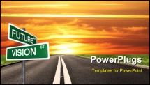PowerPoint Template - Country road with a dark sky