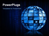 PowerPoint Template - Blue Futuristic Digital TV Channels as Background