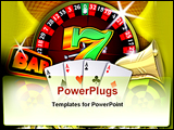 PowerPoint Template - beauty casino illustration with game objects on red background