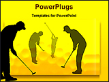 PowerPoint Template - illustrated image of golf players
