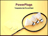 PowerPoint Template - a badminton bat with feathers